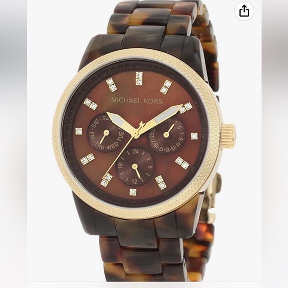 Michael Kors Accessories - Michael Kors Acrylic Tortoiseshell Watch w/ Box